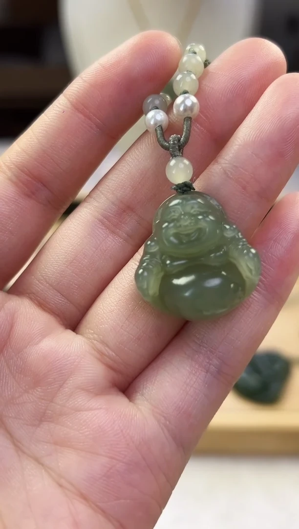 颈饰未镶嵌和田玉25mm佛公