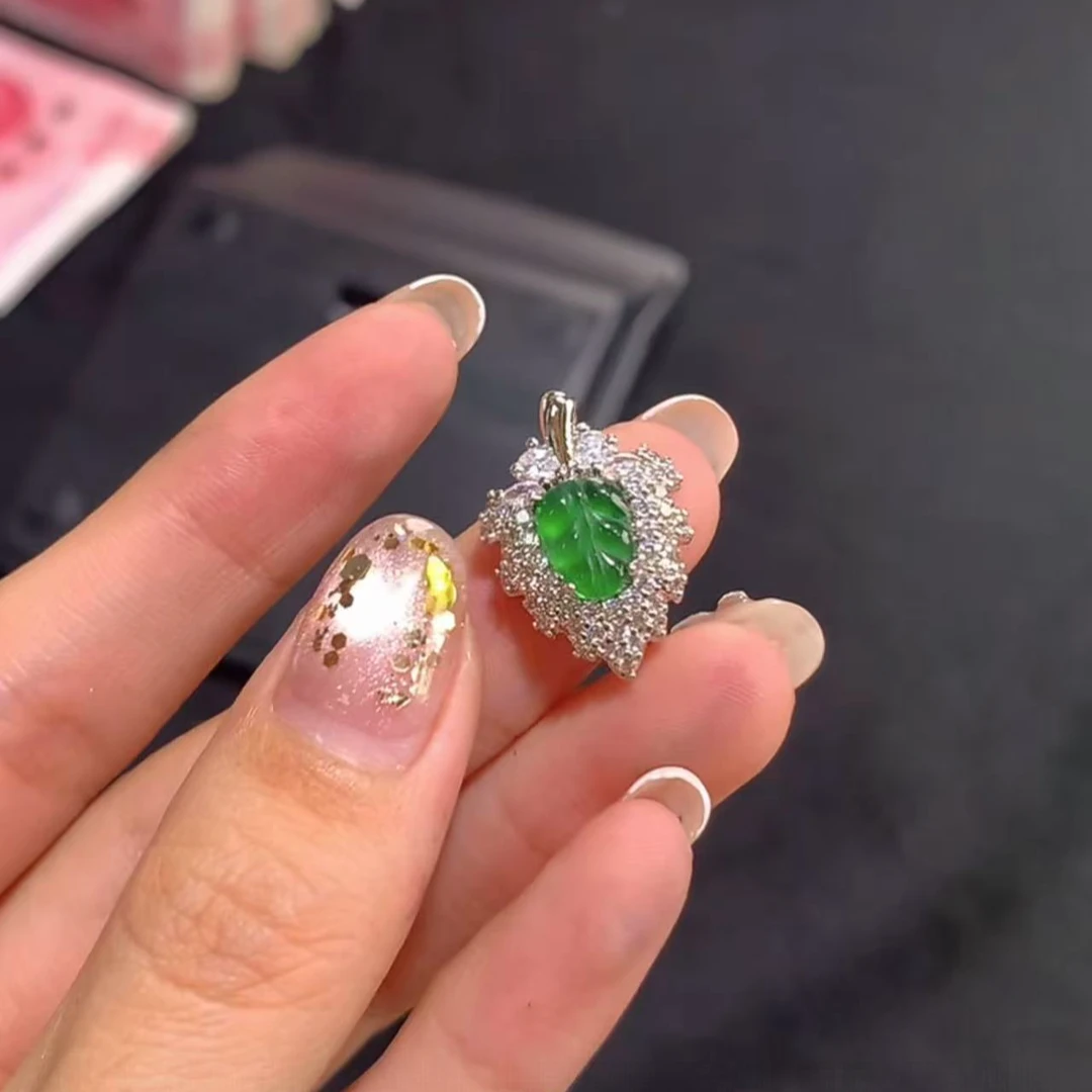 【逍遥】天然A货翡翠叶子吊坠*333/24/多样性发/1件