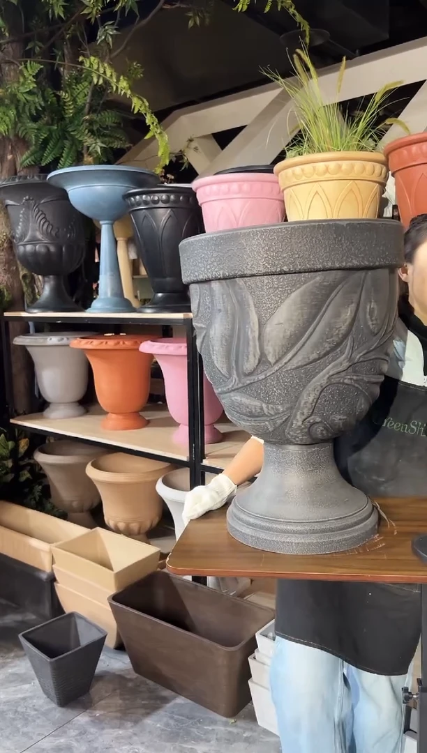 42*60/MG42/黑色酒杯浮雕外贸尾单大花盆