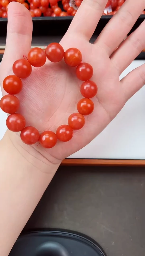 【闪购商品】南红玛瑙手串未镶嵌保山杨柳滴水洞哑光单圈手串 卡15+