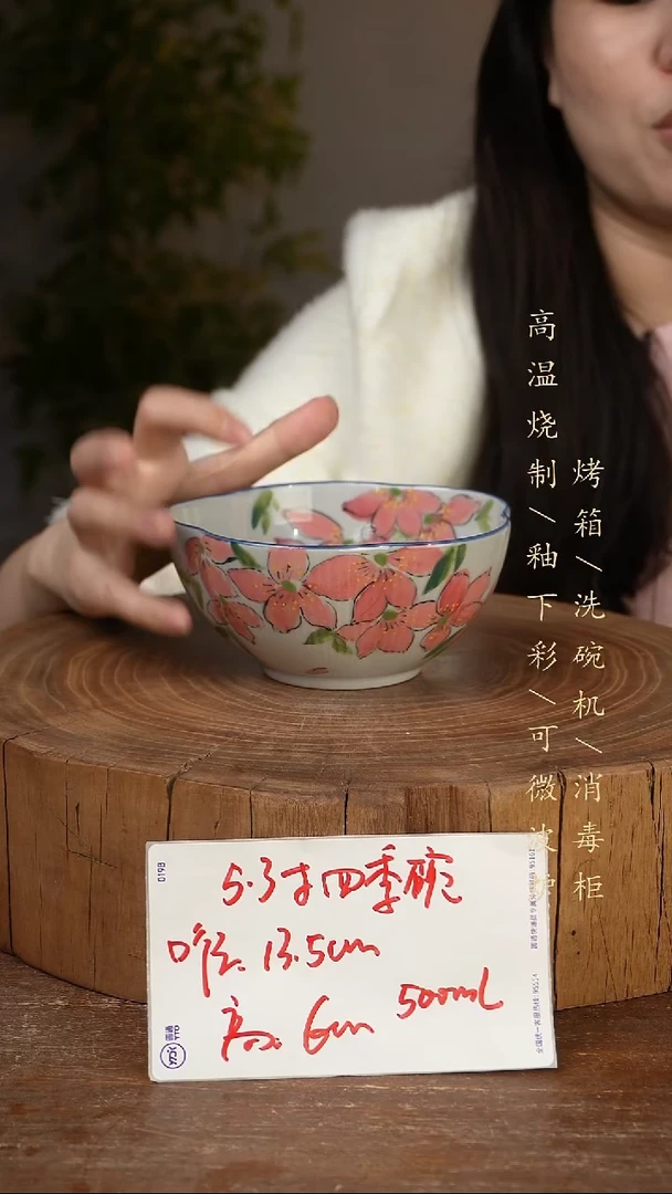 碗瓷景德镇手工手绘高温瓷釉下彩