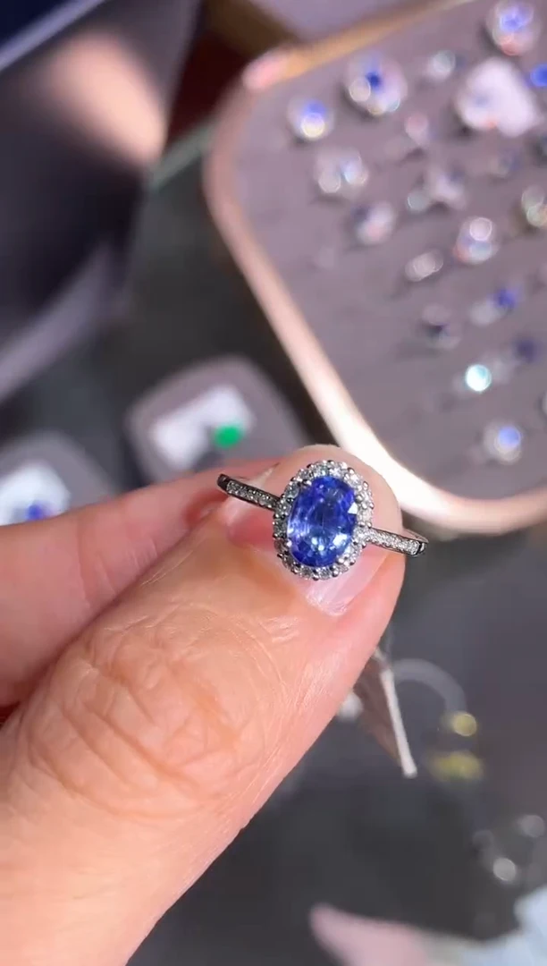 戒指蓝宝石18K金镶嵌【闪购】0.96ct/展会同步价