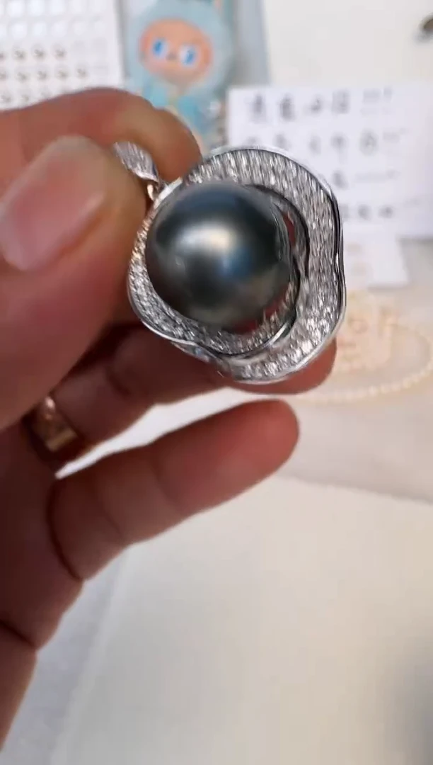 海水珍珠银S925镶嵌颈饰吊坠