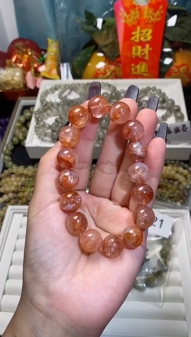 【闪购商品】水晶手串未镶嵌红胶花043