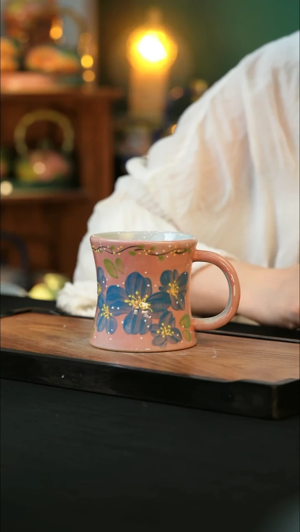 杯手绘心瓷陶瓷浮力