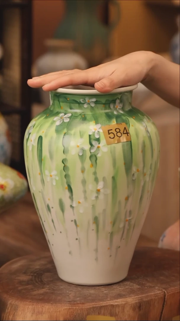 陶瓷584景德镇设计师手作花器摆件侘寂风
