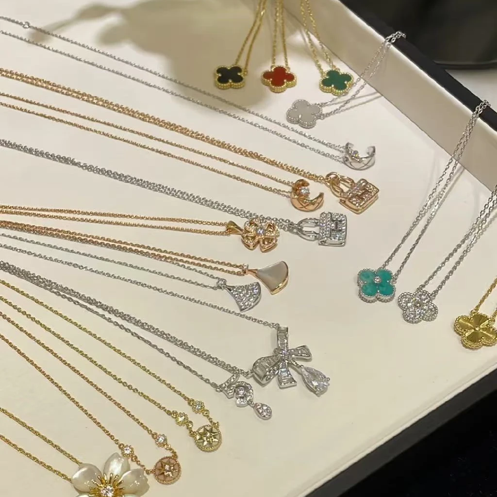 #粉色专享#003 百搭项链环环相扣项链简约精致满钻项链