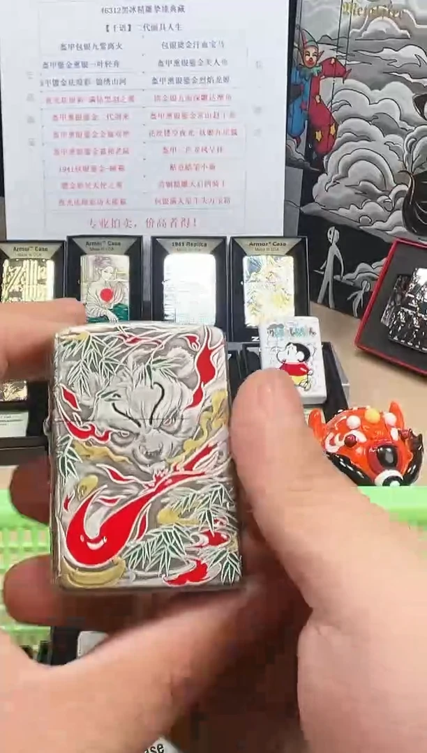 铜练功熊猫-3D盔甲熏银鎏金珐琅彩
