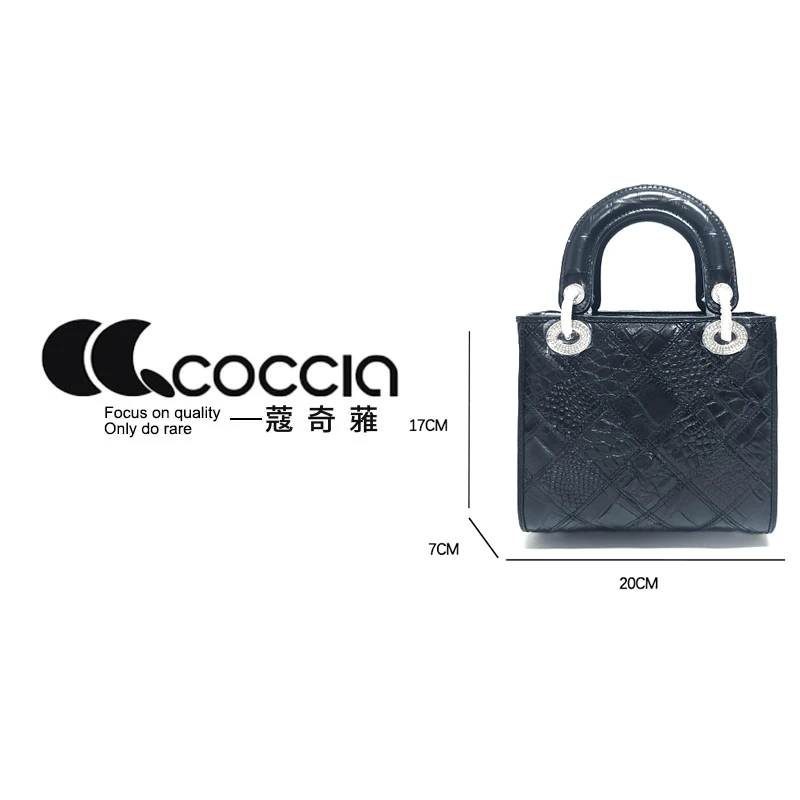 「高定女包」蔻奇蕥COCCIA 高端设计款女士鳄鱼包 EE2084 DF