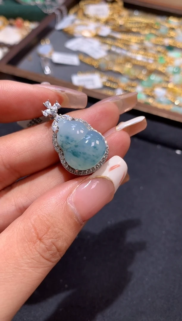 银S925镶嵌手串翡翠【挽石珠宝】葫芦