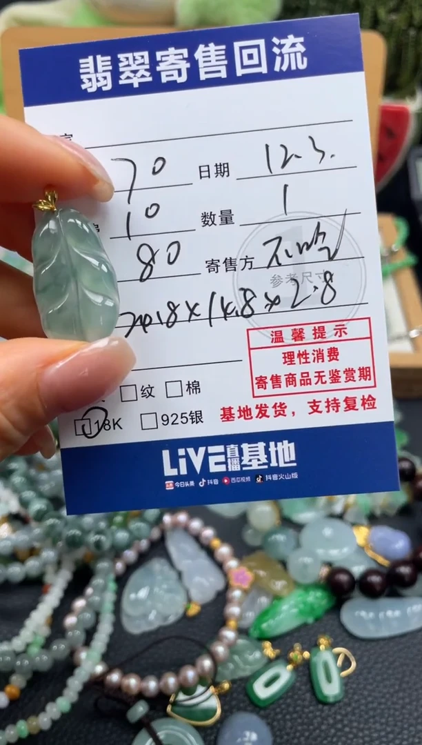 颈饰18K金镶嵌翡翠10151368