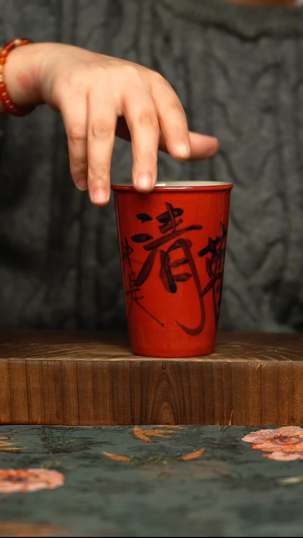 杯釉下彩手工手绘同款陶器