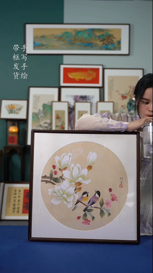 书法52*52实木榫卯手写手绘作品