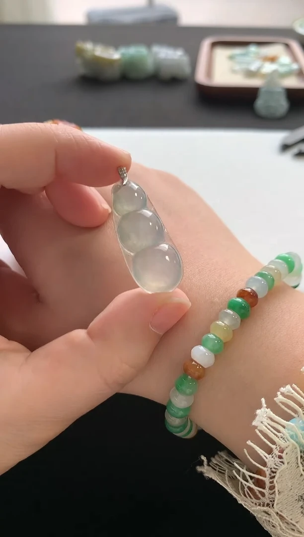 未镶嵌挂件翡翠豆子F1485-5