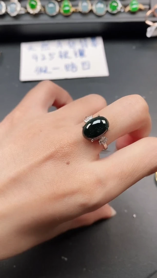 银S925镶嵌戒指翡翠11111