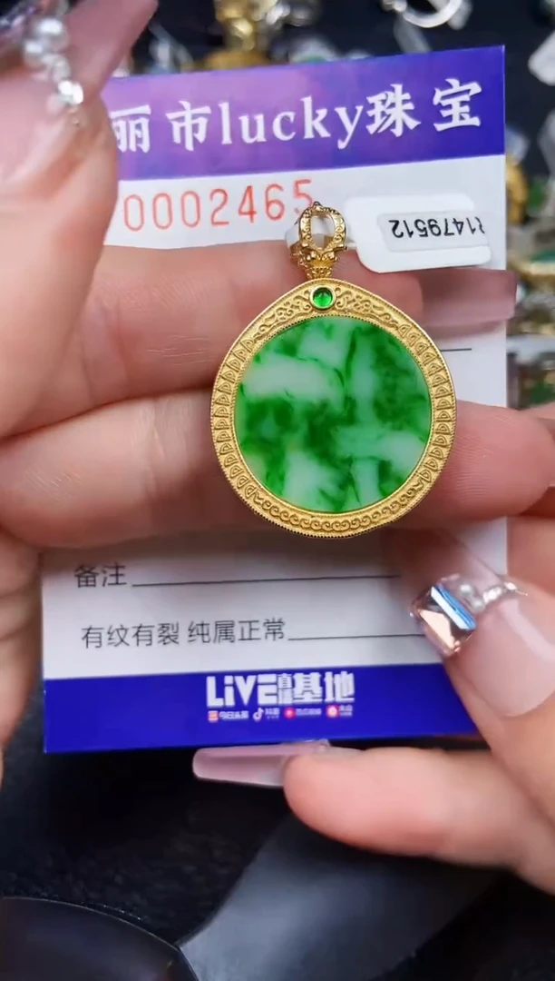 翡翠银S925镶嵌颈饰2465