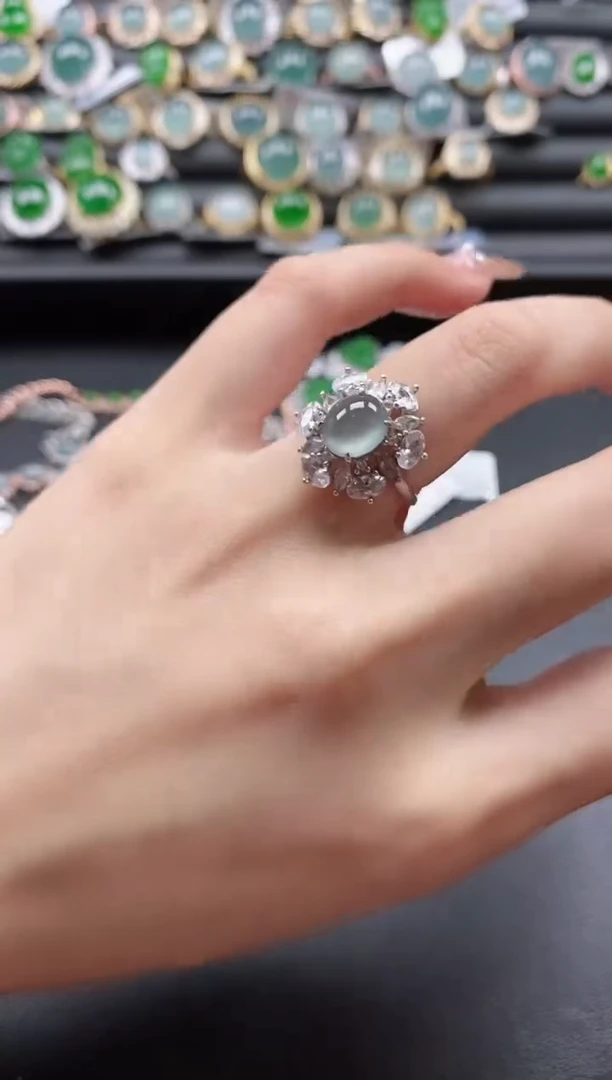 【闪购商品】翡翠戒指银S925镶嵌51511