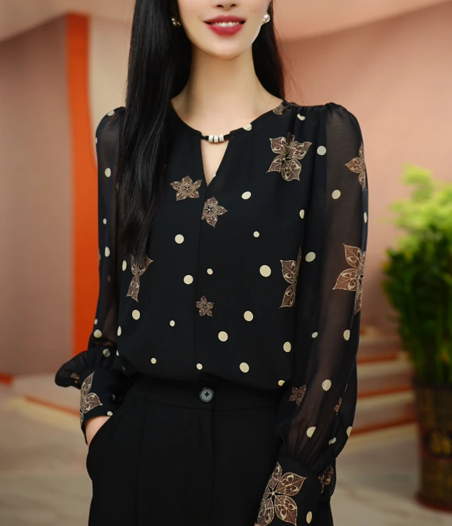 【艾琳凯】2025春季新品优雅显瘦时尚轻奢百搭衬衫CS2025