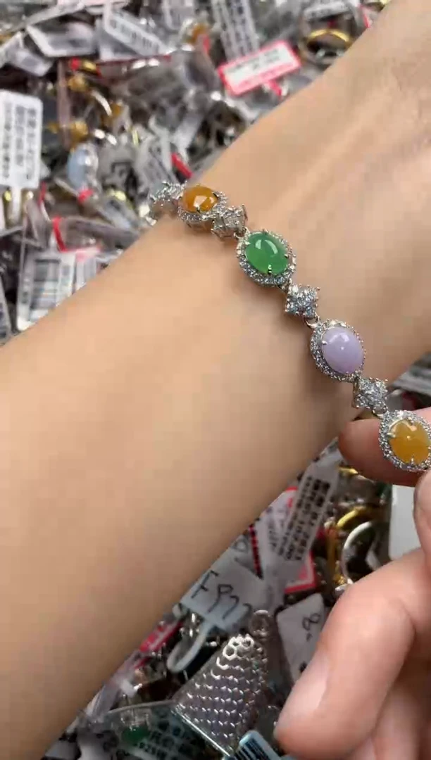 银S925镶嵌戒指翡翠555   7