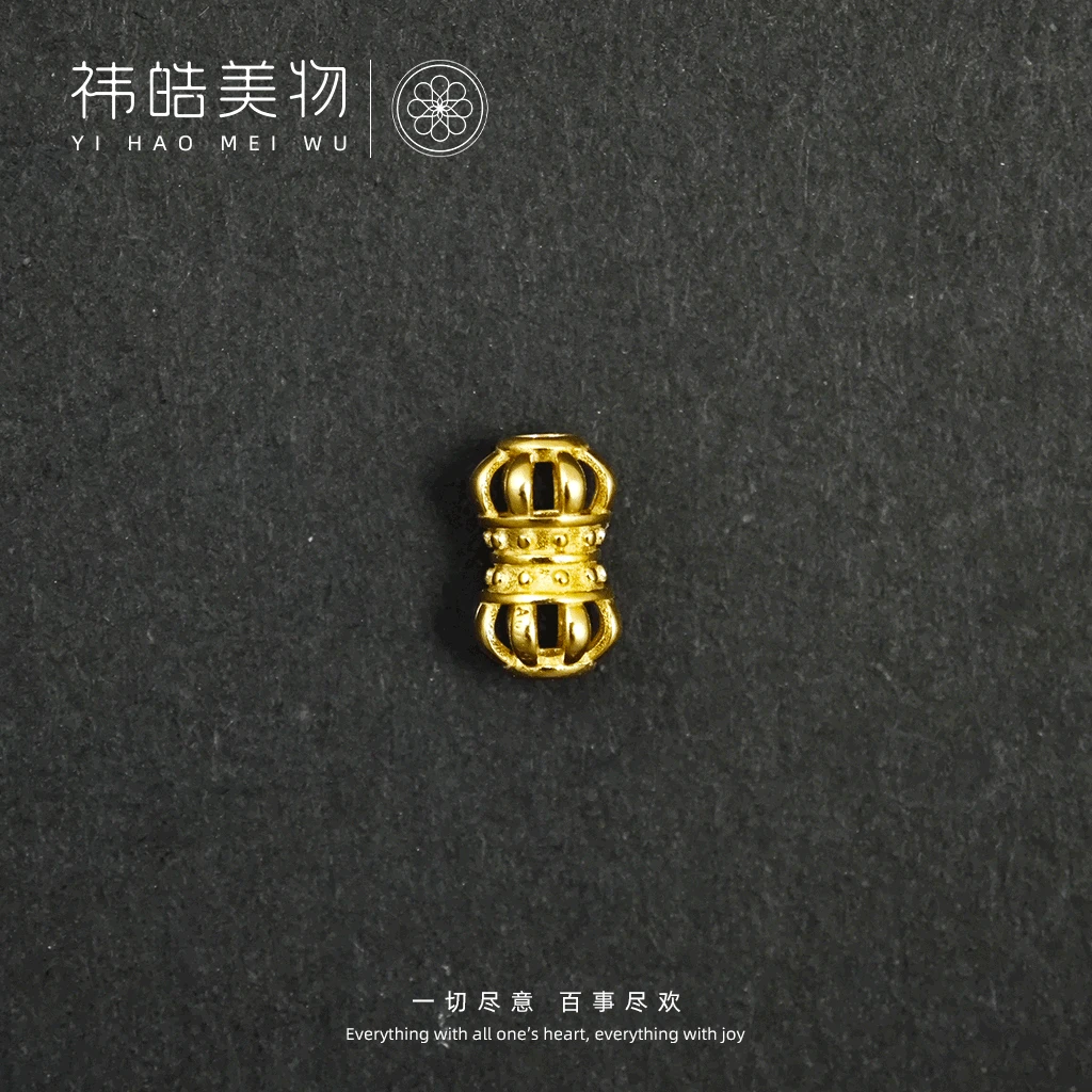 竖版降魔杵18K金线束背云-5x8mm