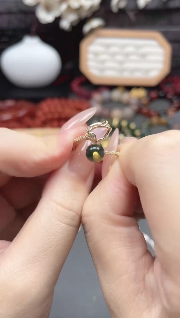 未镶嵌蓝珀戒指多样性发货拍一发一