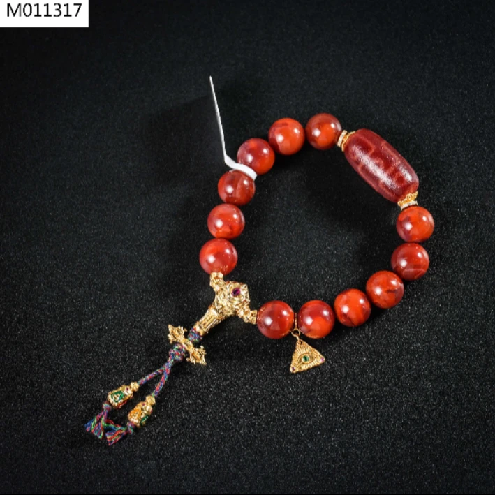 【老掌柜】九眼南红玛瑙手串 M011317