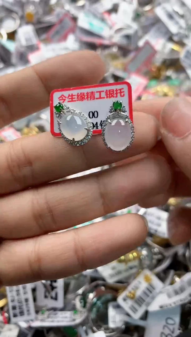 银S925镶嵌戒指翡翠14     3