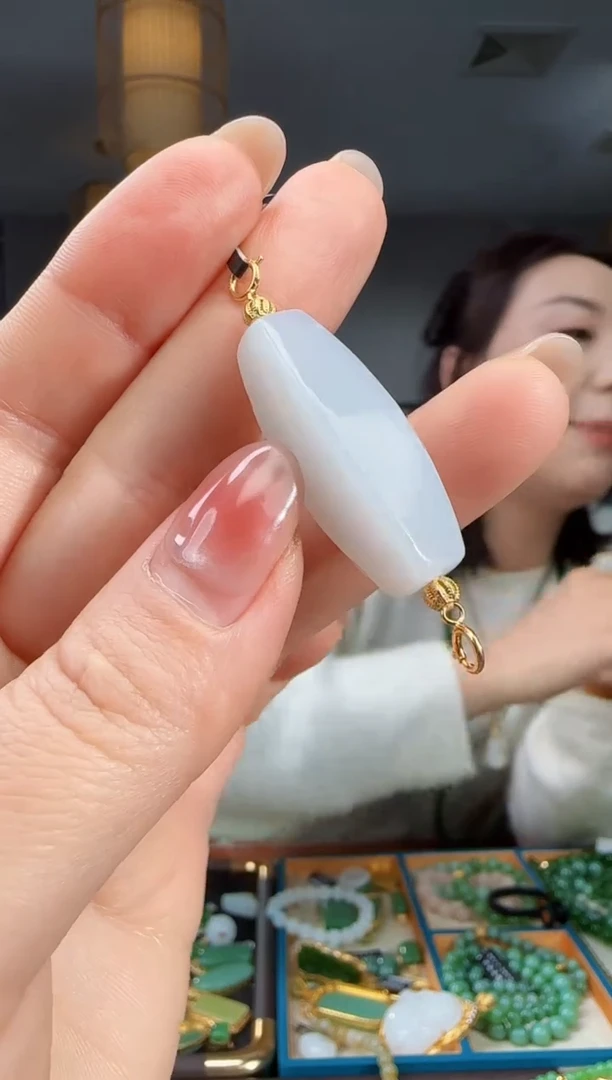 吊坠(不含链)银S925镶嵌和田玉1