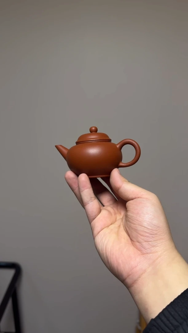 茶壶紫砂杨梅砂红泥水平壶120CC