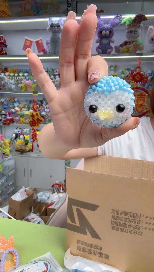 玻璃1824卡4水晶化妆镜材料包1套企鹅