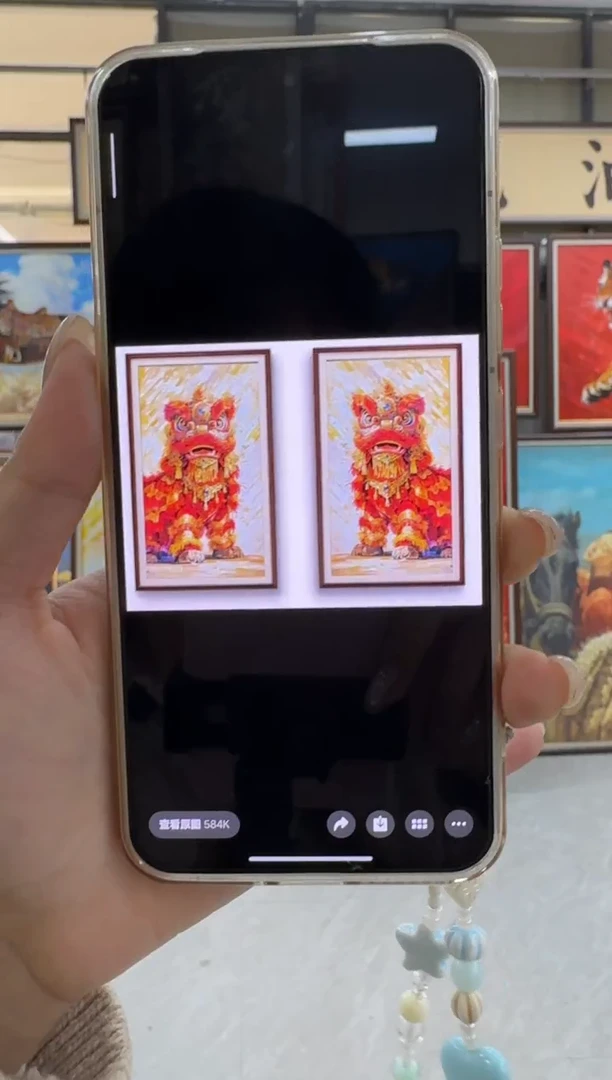 油画痒**儿【张俊龙】一对醒狮办公室客厅茶室客厅挂画油画版画
