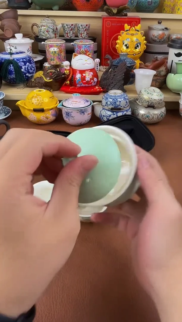 陶瓷茶具摆件旅行套组
