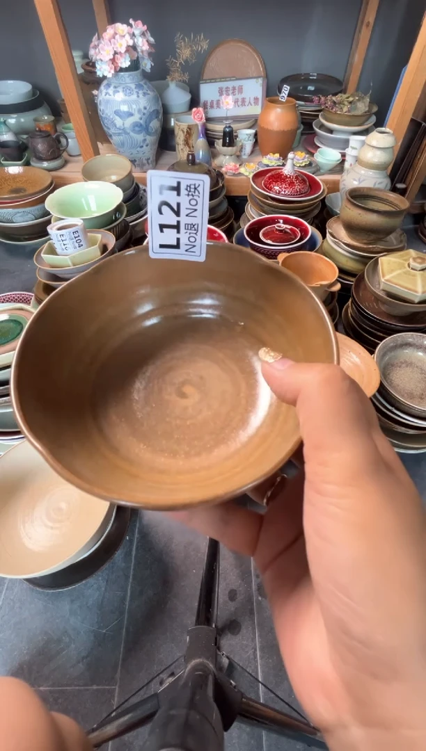 瓷片听**雨L121 微瑕福利 手工甜品碗