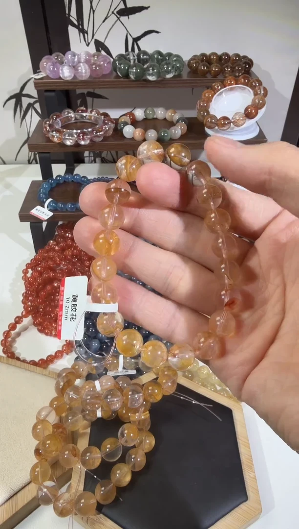 水晶摆件未镶嵌SJ-314黄胶花手串