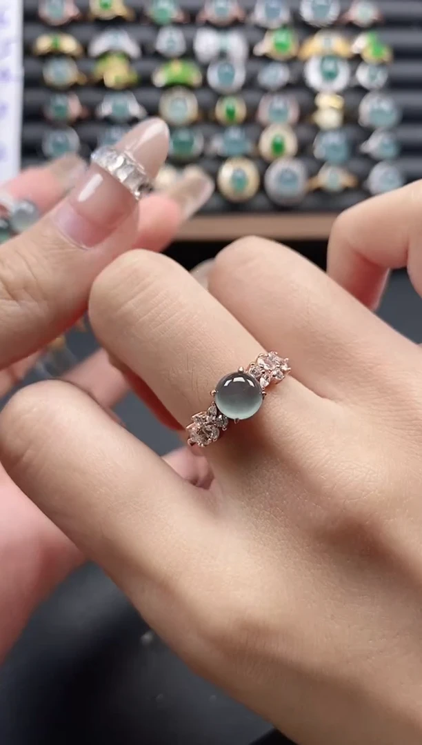 银S925镶嵌戒指翡翠51151