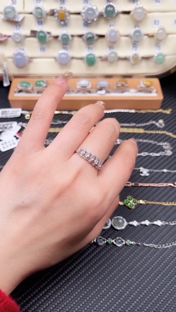 【闪购商品】翡翠戒指银S925镶嵌戒指003