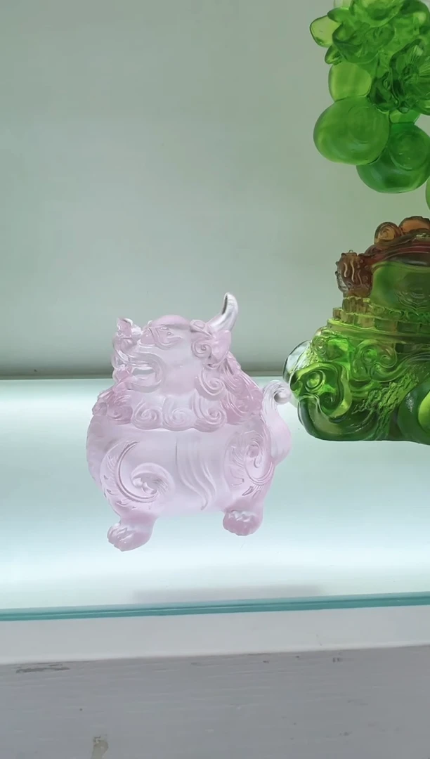 手工艺品琉璃爱**人古法琉璃小号狻猊香炉