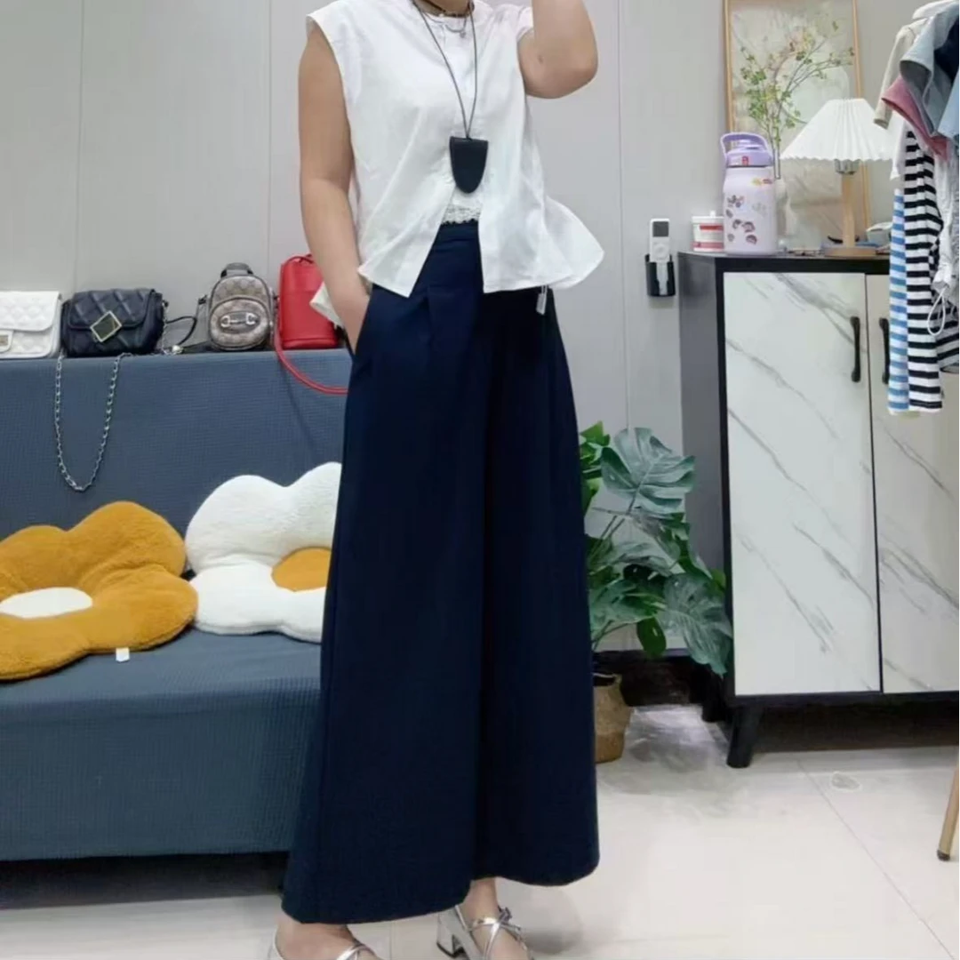 1568复古直筒西装阔腿裤子潮2025夏季新款宽松女休闲裤