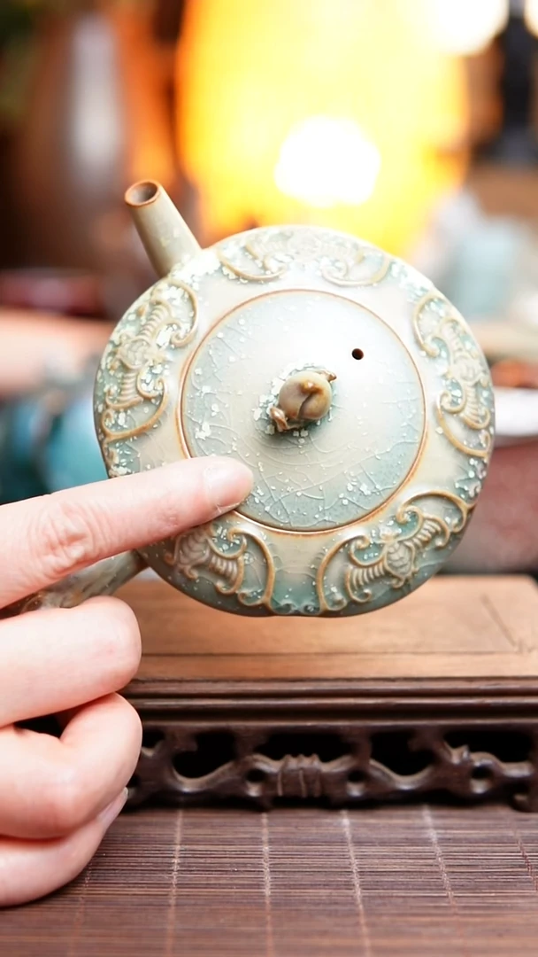 轻罗雪 五福献寿 侧把壶