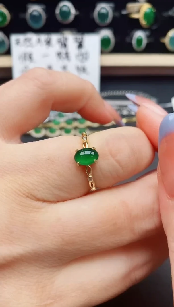 翡翠戒指银S925镶嵌213211