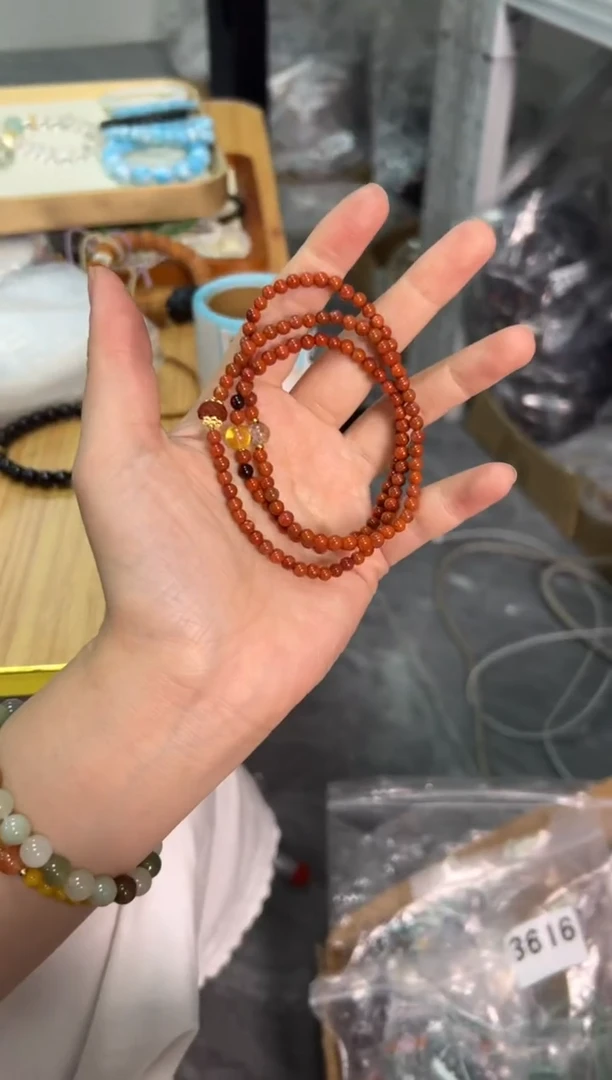 手链未镶嵌南红玛瑙南红玛瑙设计款多圈手链[1843]