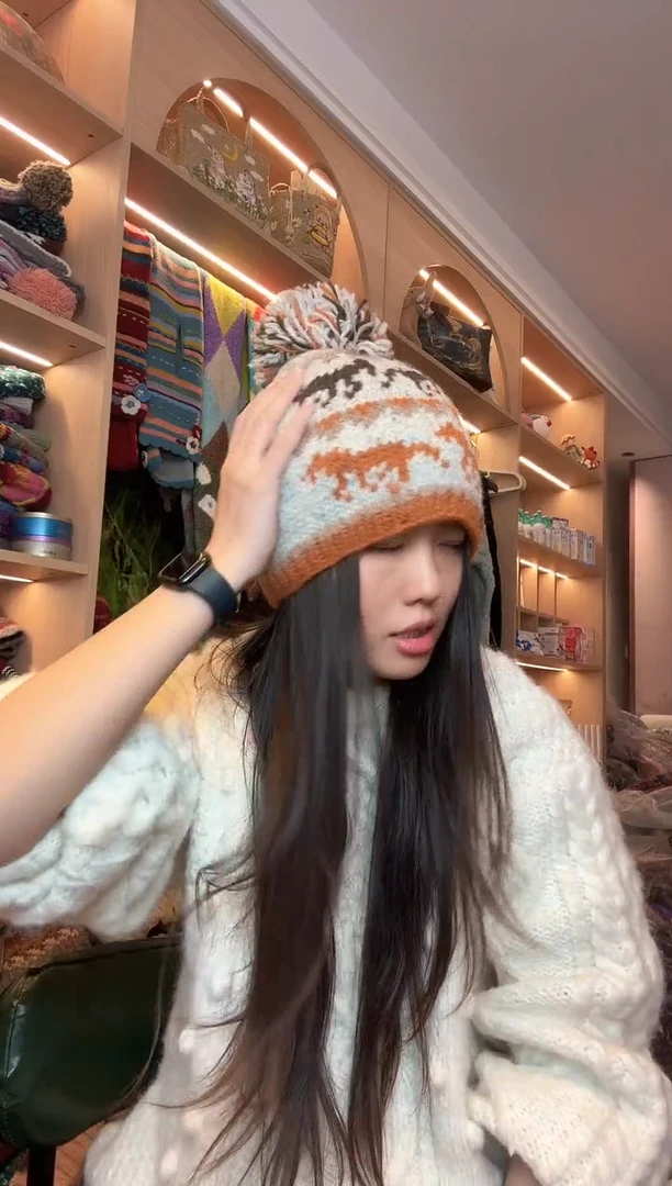 羊毛马到成功帽