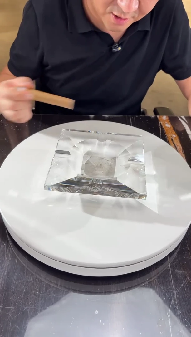 摆件CS0101007净料水晶琉璃雪茄缸