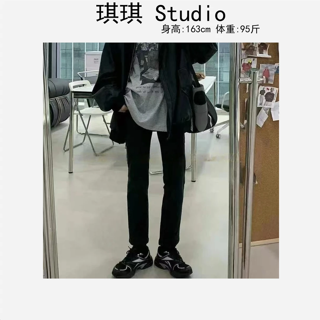 早春新款气质时尚黑色经典腰头两颗扣显瘦减龄百搭烟管裤660080-B