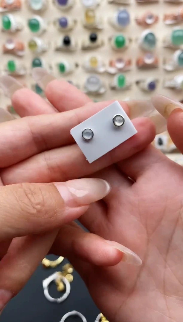 银S925镶嵌戒指翡翠缅甸天然A货翡翠111   3-8