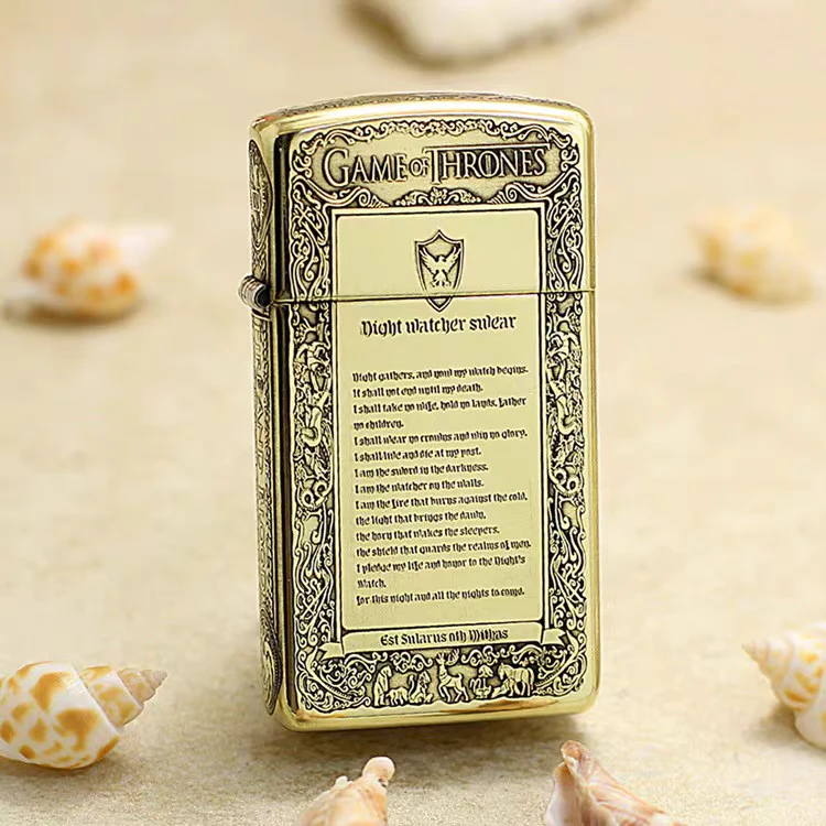 【CC】Zippo打火机窄机纯铜冰与火之歌