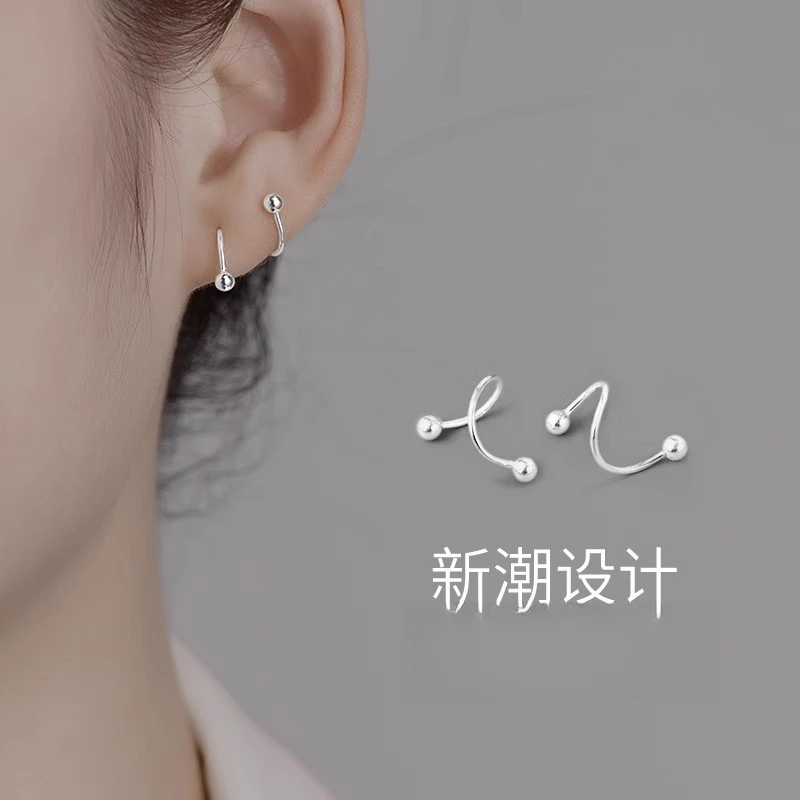 足银耳饰 纯银990耳环女2025新款爆款小众设计感高级感耳钉养耳洞