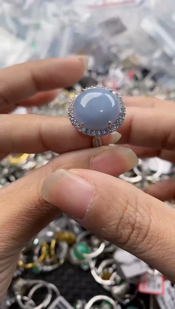 银S925镶嵌戒指翡翠888---5