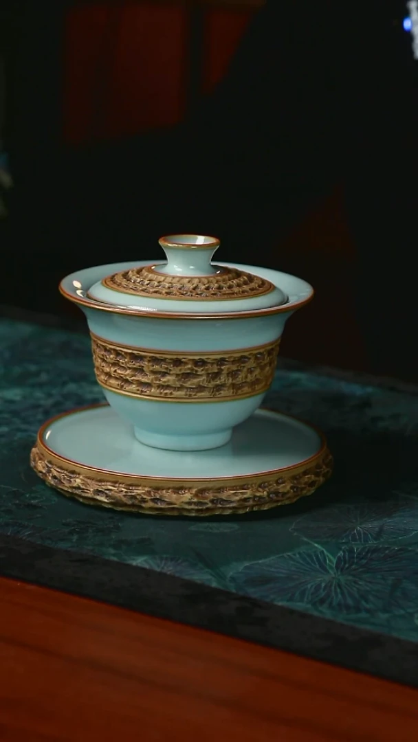 元宝盖碗 跳刀 支钉 开片 一级品 150毫升