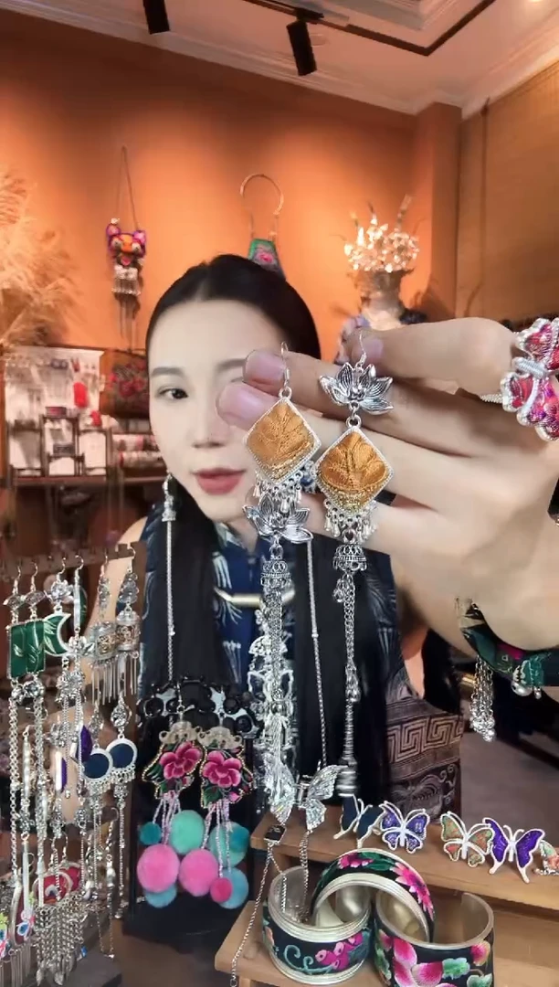 刺绣纯手工民族风耳环